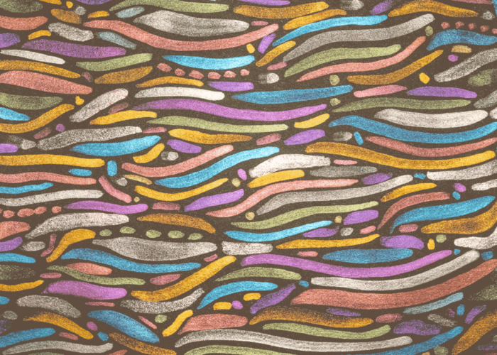 atelier kong abstract contemporary bold colors metallic worms