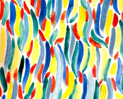 atelier kong abstract contemporary bold colors watercolor artwork tulips