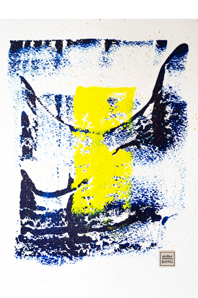 atelier KONG abstract art blues yellows wall art decor healing abstract artist